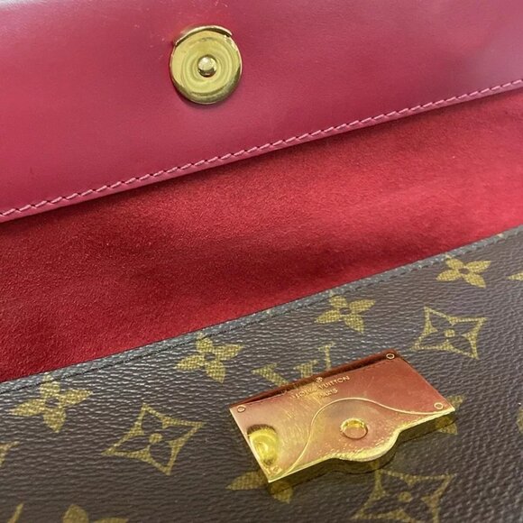 100% Authentic LOUIS VUITTON Cluny BB Monogram Bordeaux Navy Handbag 1063-102624 - Picture 11 of 14